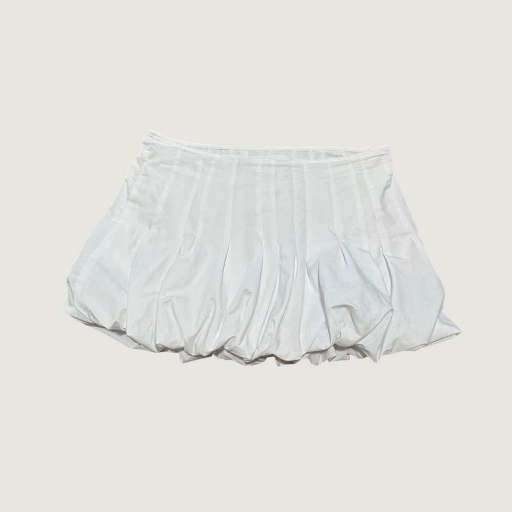 Geel‎ Bubble Mini Skirt Womens Large White Pleated Coquette Balletcore Preppy